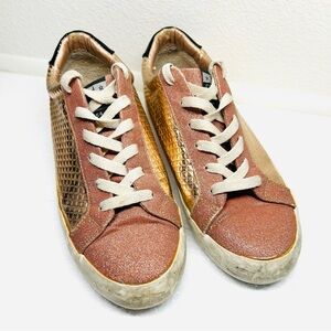 Vintage Havana Pink Metallic Shimmer Low Top Sneakers